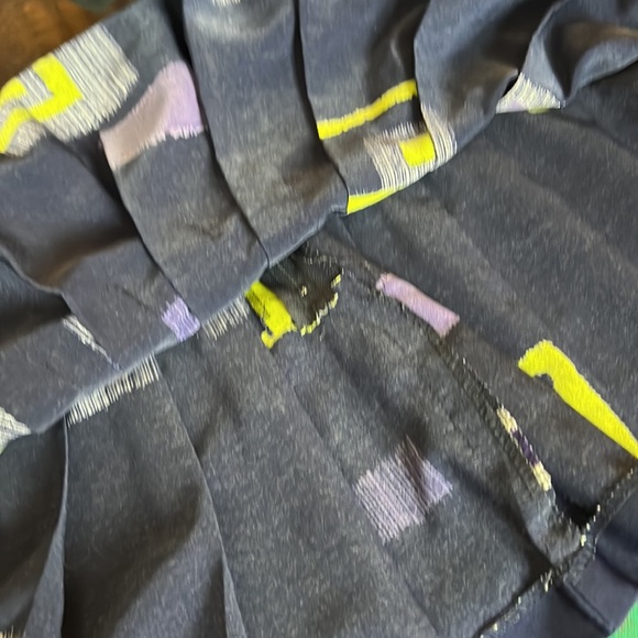 Vintage 90's Tennis Skirt Size S Navy Blue Op Art Print - Picture 6 of 7